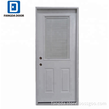 Steel door glass glass door with built-in blind